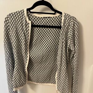 Checkered Grey and White Women's Sweater